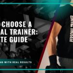 Image promoting a guide on choosing a personal trainer, featuring a muscular individual in a fitness setting, with the text "How to Choose a Personal Trainer: Complete Guide" and "Personal Trainer" visible, emphasizing fitness and training expertise.